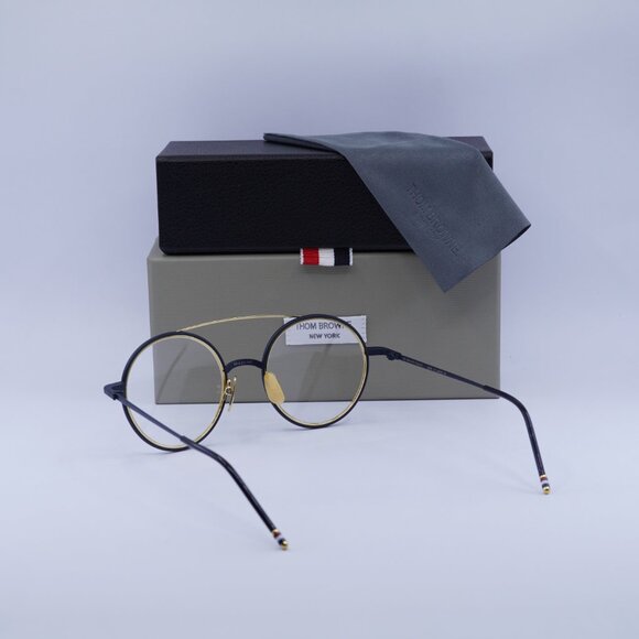 Final Price! Thom Browne TB108 CNVYGLD50 Black/Gold Eyeglasses 50mm - Picture 6 of 9